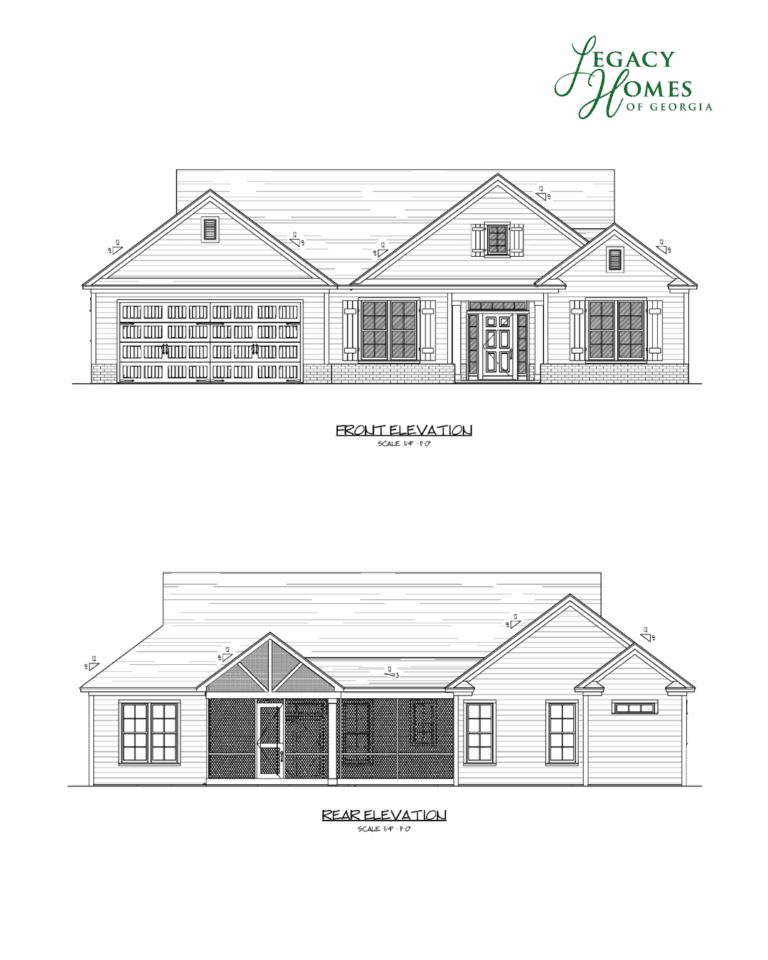 Front and Rear Elevation Lilly Plan